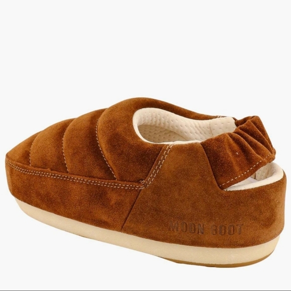 NWT Moon Boot Elastic Back Slip On Puffy Sandals Brown Sz 9.5/10 W - Picture 2 of 8